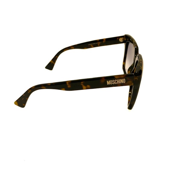 MOSCHINO Brown Tortoise Gold Butterfly Sunglasses NWT - Picture 9 of 13